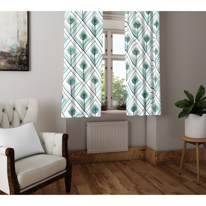Paire de rideaux semi-transparents en polyester Balbur, L 20 po x L 52 po