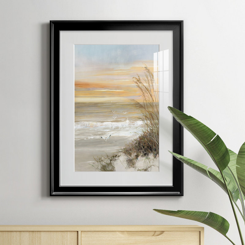 Summer Solstice - peinture encadrée, Papier avec cadre noir, H 24,5 po x l 18,5 po x P 1,5 po, Blanc mat