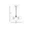 Élégant lustre noir et fumées, structure en métal, 15,7 po de diamètre x 27,6 po de hauteur | Douille E27, 40 W maximum, indice de protection IP20 | Luminaire moderne pour le salon et la salle à manger, design élégant et durable-1107011492-1107011498