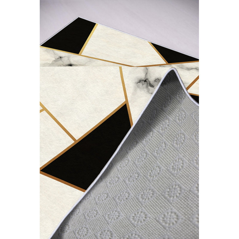 Tapis de qualité supérieure 4,6 x 7,2 pieds, 100% polyester, 650 g / m² | Pois antibactérien, écologique et antidérapant en PVC | Lavable à la machine, impression numérique, hauteur de poils de 0,16 po | Design blanc élégant pour les espaces de vie modernes