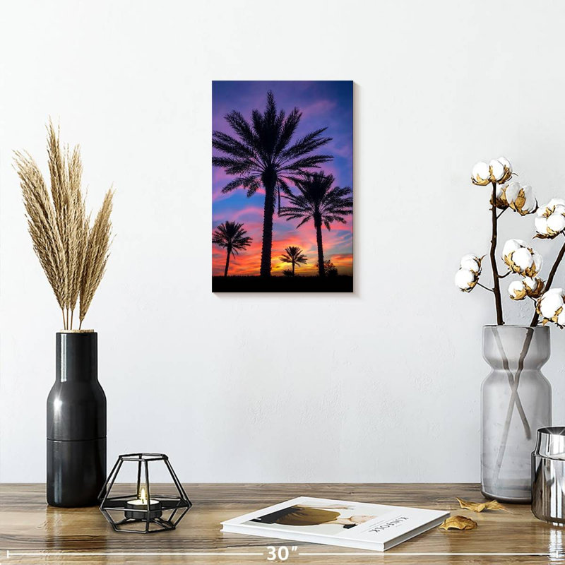 Harnek Dramatic Sunset Palms, 12" H x 8" W