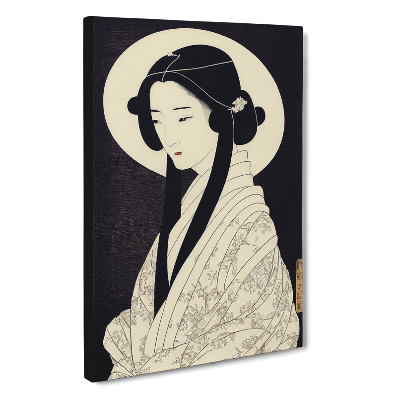 XC1022-1805X Delightful Geisha - Wrapped Canvas Print, 50cm H x 35cm W x 3cm D