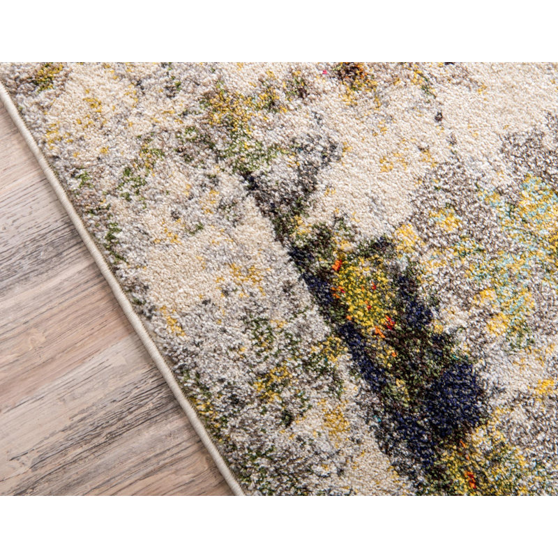 Keimar Washable Abstract Indoor Rug, Rectangle 8' x 10'