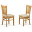L'ensemble de salle à manger 3 pièces contient une table de salle à manger ronde avec Dropleaf et 2 chaises rembourrées en tissu de lin, 42 x 42 pouces, chêne-1826268896-1826268902-1826268903