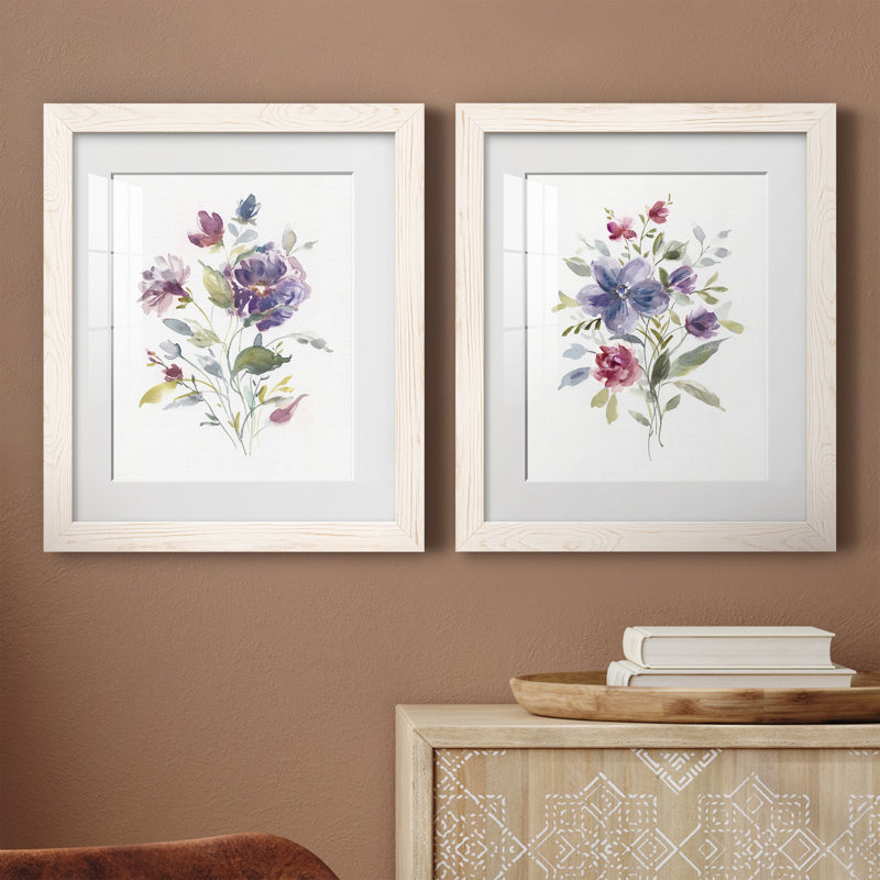 Couleur variété I - ensemble de 2 peintures, Papier encadré blanc, H 20 po x l 34 po x P 1,5 po