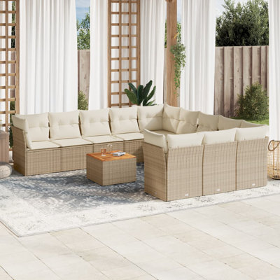 Ensemble de canapé de jardin Vidaxl beige, brun, blanc crème