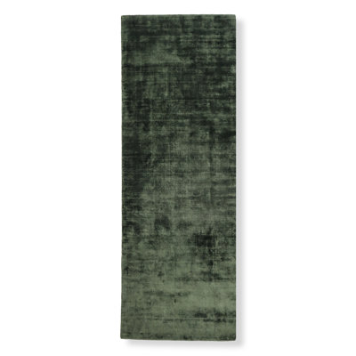 Hand-Loomed Lux Silk Moss Green Area Rug