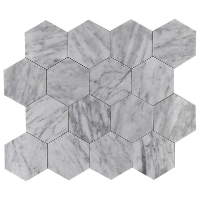 10.25" x 10.25" Marble Mosaic Wall Tile
