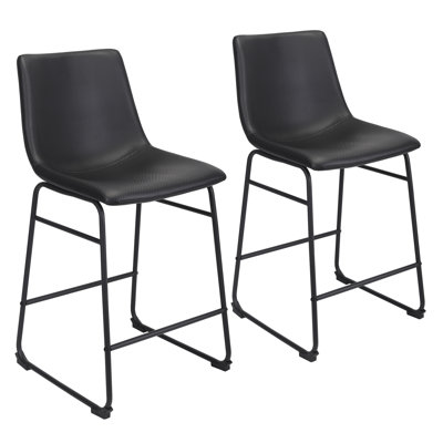 Madbury Upholstered Counter Stool with Metal Frame