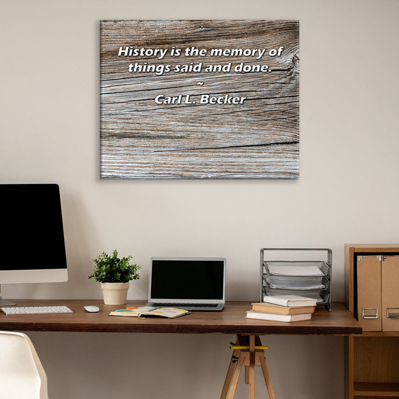 «Artsy Quote» par Carl L. Becker, toile tendue avec châssis, H 17 po x l 24 po