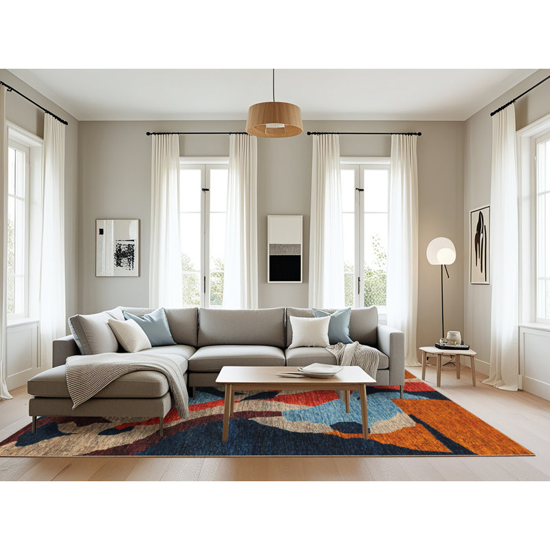 Tapis abstrait moderne 1843, Rectangle 8 pi x 10 pi