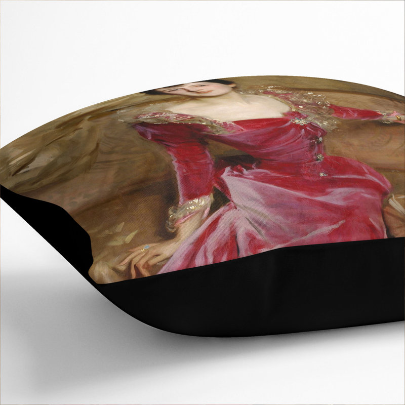 Mrs. Hugh Hammersley By John Singer Sargent Square Throw Cushion, Black, 40cm H x 40cm W x 15cm D