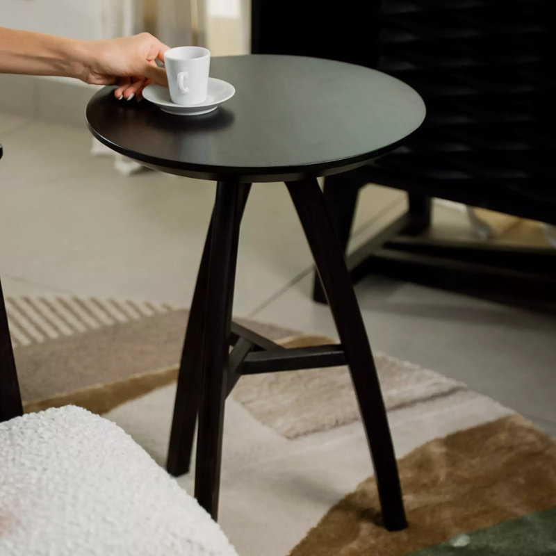 Table de bout Mid Century, Gris anthracite