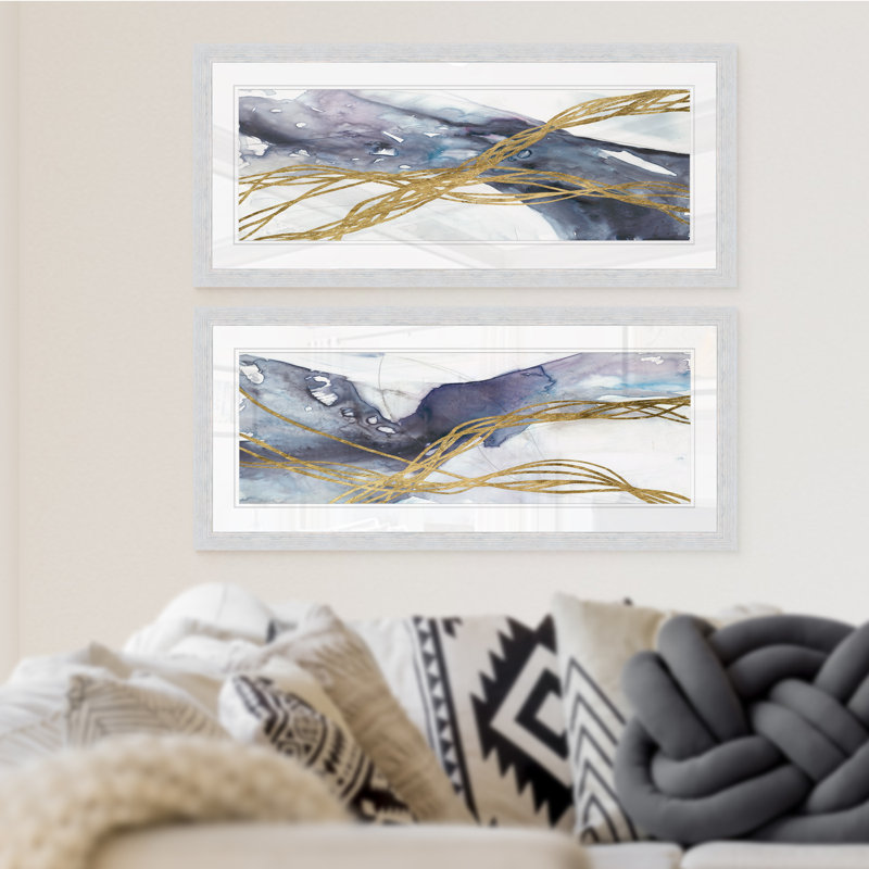Agate Wave par Michael J. Sanders - Ensemble de 2 reproductions de cadres photo, Cadre blanc
