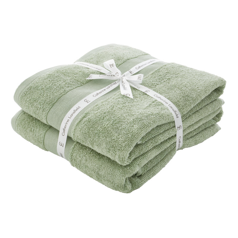 Anti-Bacterial 100% Cotton Bath Sheets, Sage Green