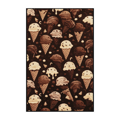 Washable Chocolate ice cream Desserts Area Rug