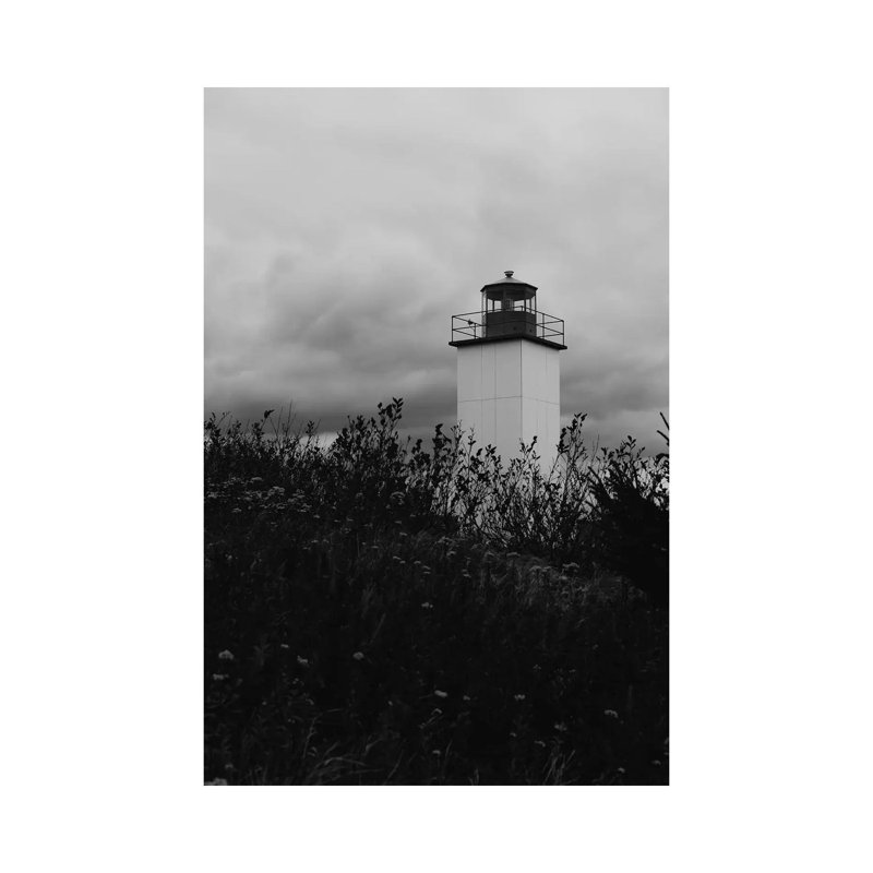 Maritime Lighthouse In Black And White by Olivia Joy StClaire - Gallery-Wrapped Canvas Giclée on Canvas, Wrapped Canvas