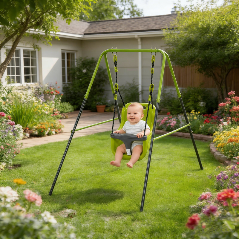 Balançoire portative d'intérieur et d'extérieur pour bébé avec siège sécuritaire Balançoire pour tout-petits facile à assembler pour l'intérieur et l'extérieur