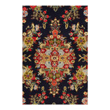 Mettie Oriental Area Rug in Dark Blue