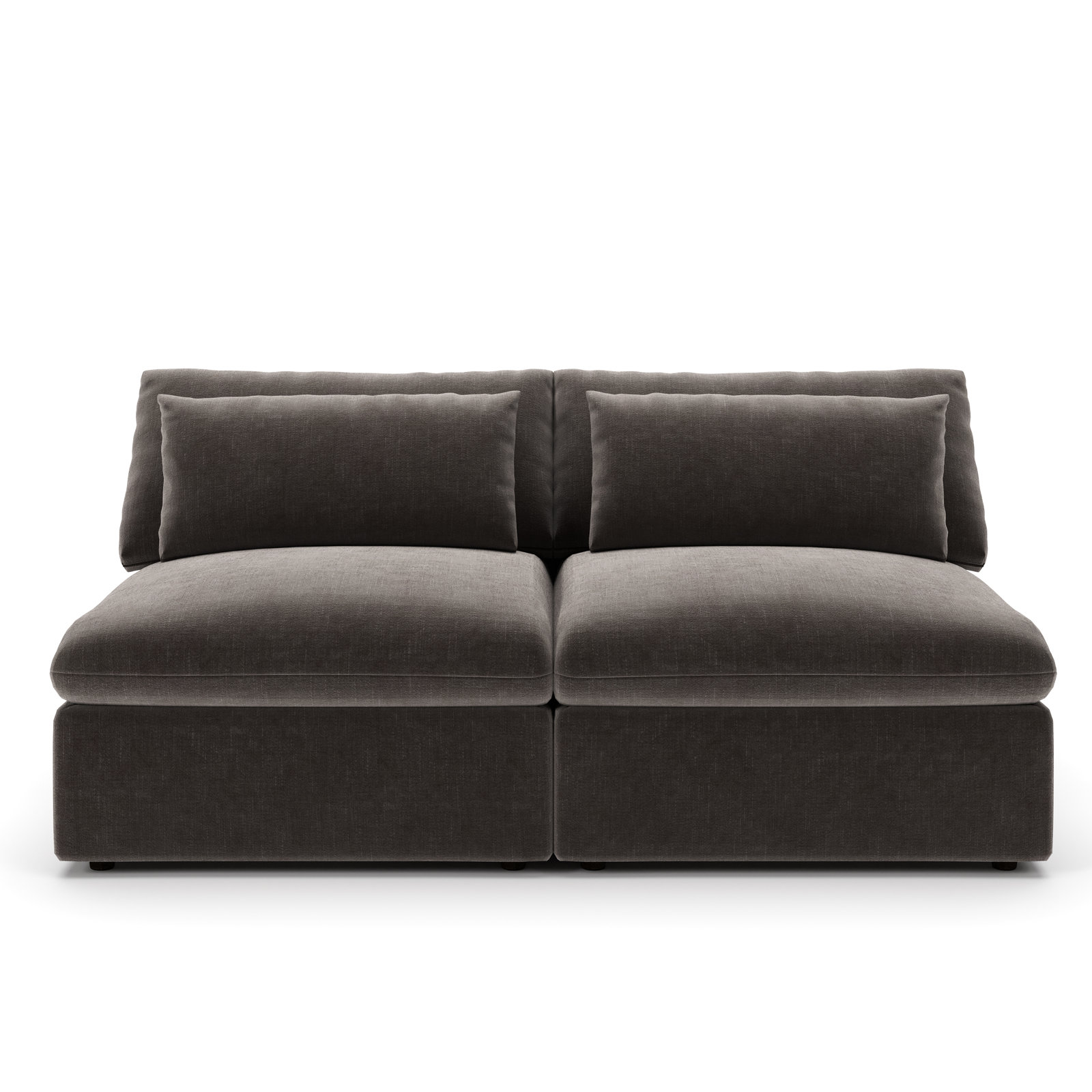 Remy Modular Armless 2-Piece Sofa, Andrew Espresso Performance Chenille
