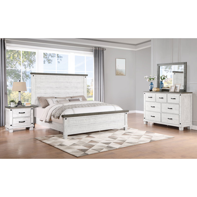 Ensemble de chambre à coucher de style oriental 4 pièces Kaiiden, Grand lit