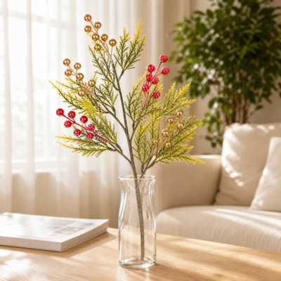 Christmas Decor Artificial  Branch 50cm Christmas Decor With Berries Pinecone 5 Styles For Home Tree