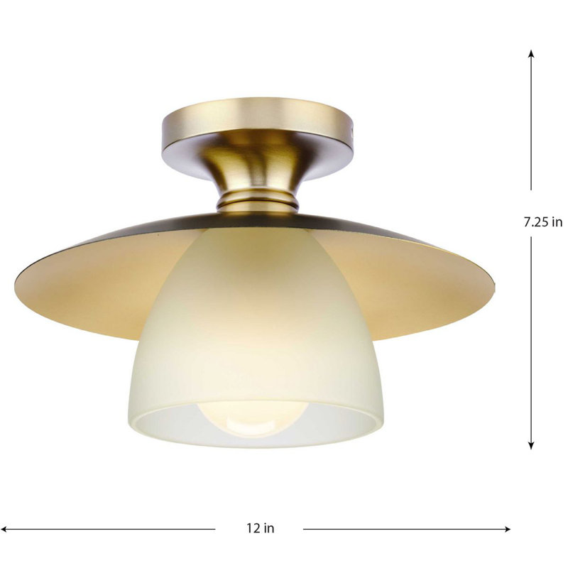 Glass Flush Mount, Brushed Bronze
