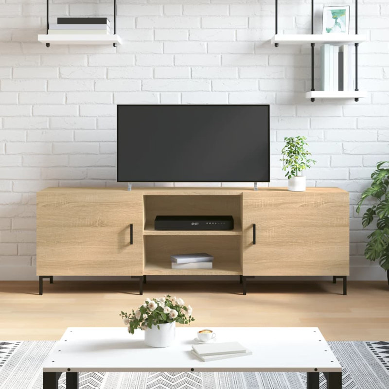 Merrilu TV Cabinet 150x30x50 cm Engineered Wood, Sonoma Oak