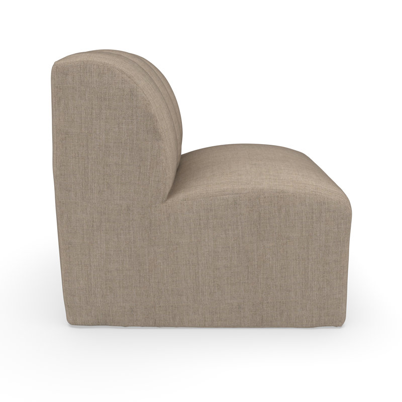 Méridienne rembourrée avec tissu Sunbrella Praia, Tissu cendre Sunbrella