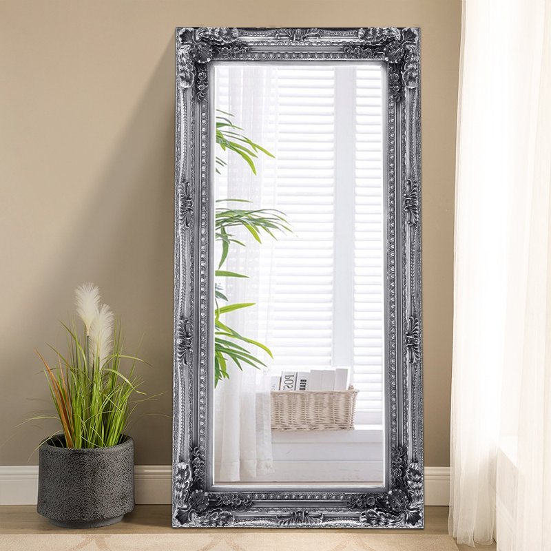 Dunmurry Solid Wood Arch Wall Mirror, Gray, 173cm H x 87cm W
