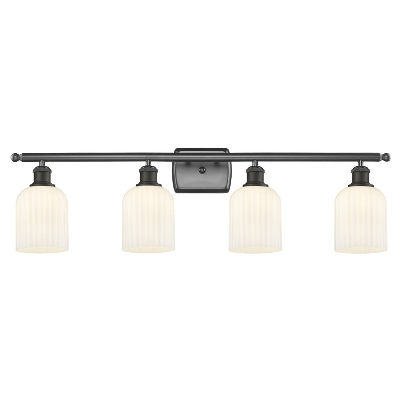 Fiennes 4 - Light Dimmable Vanity Light, Oil Rubbed Bronze, Gloss White