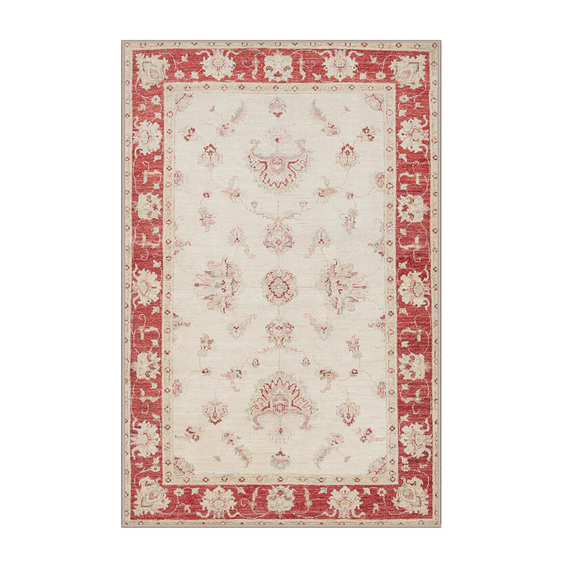 Tapis beige / rouge Frenchboro Frenchboro, Rectangle 2 pi x 5 pi