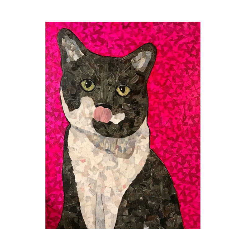 Art sur toile, bol rose, H 19 po x l 14 po