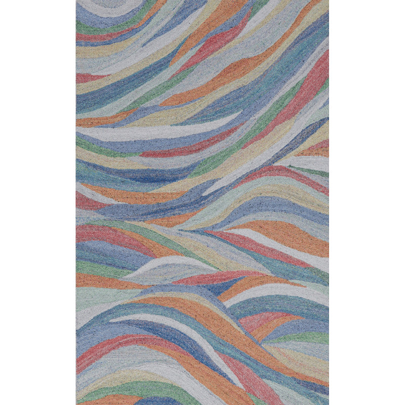 Global Recycled Standard Desertscape Hand-Tufted Indoor/Outdoor Rug Multicolor, Rectangle 5' x 8'
