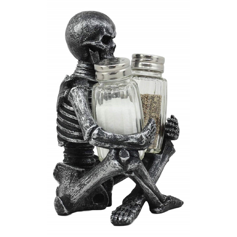 Ensemble de salière et poivrière squelette Joshan Trinx