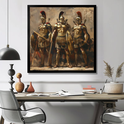 Guerriers grecs prêts pour la bataille - Armée, salon d'art mural
