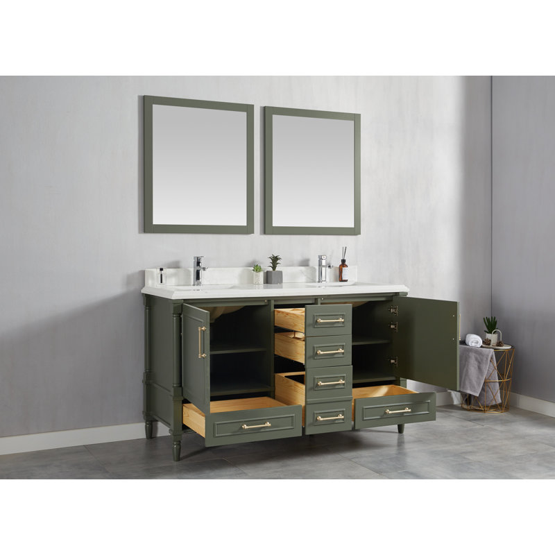 Ensemble de meuble-lavabo double 60 po Flavell, Carrara