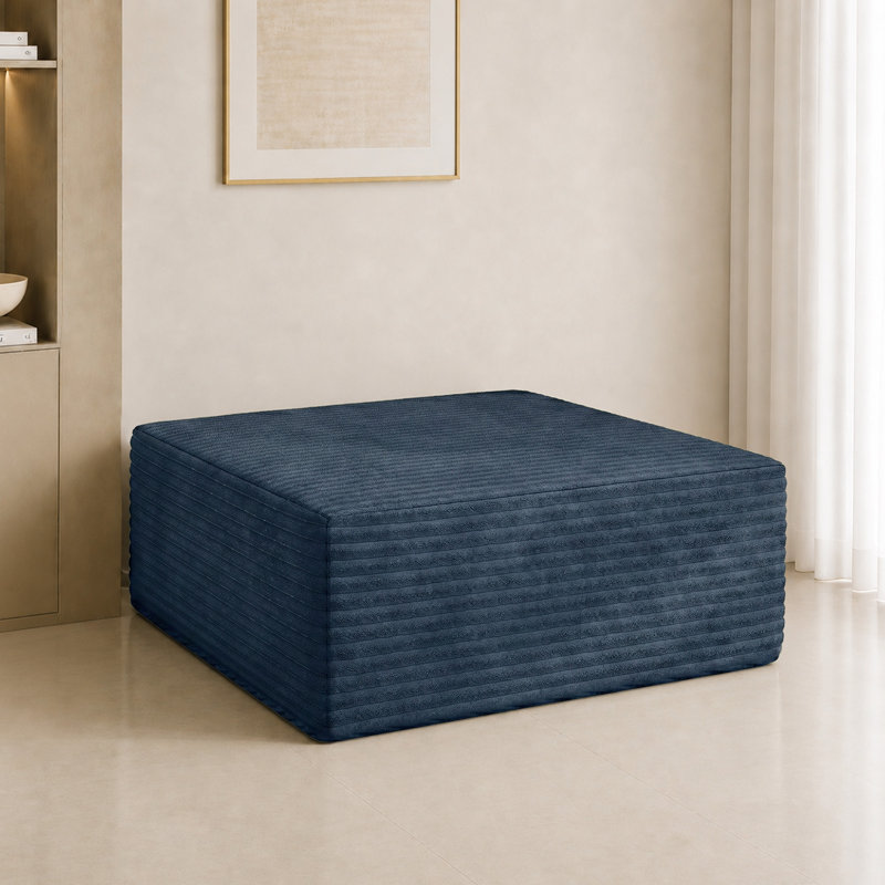 1 Seater Corduroy Sectional, Blue