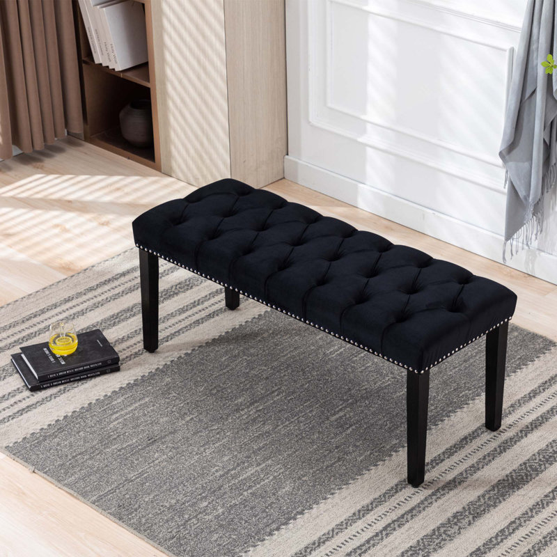 Banc de salle à manger rembourré Velvet, Noir