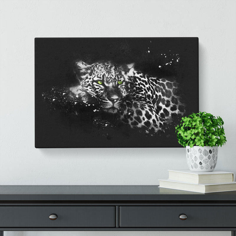 Leopard With Green Eyes High - Wrapped Canvas, 60cm H x 91cm W x 3cm D