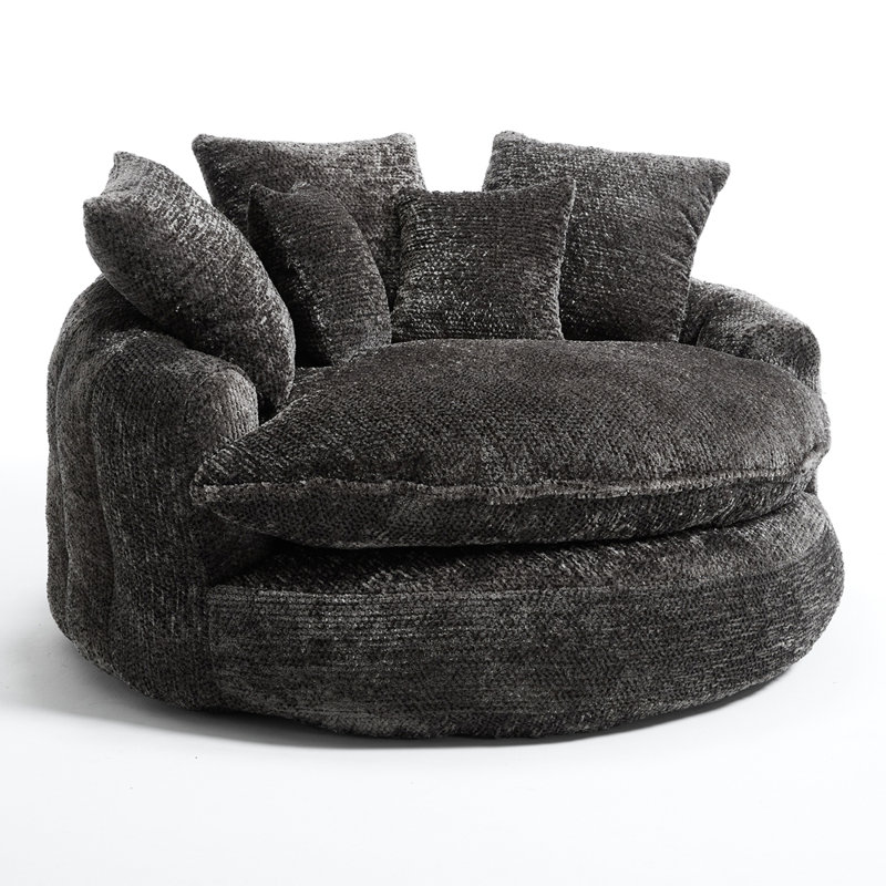 Fauteuil rond surdimensionné de 55 pouces, Gris