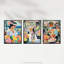 The Flower Stall Danish Pastel Aesthetic Matisse Style Calm - 3 Piece No Frame Print Set-1287077655