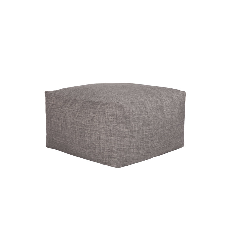 Repose-pieds rembourré, 100 % lin gris