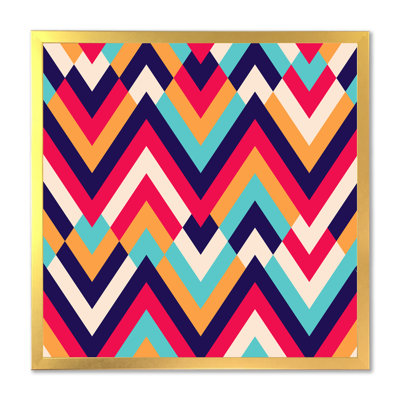 «Blue Blue And Fuchia Egometric Rhombus», reproduction d'art sur toile