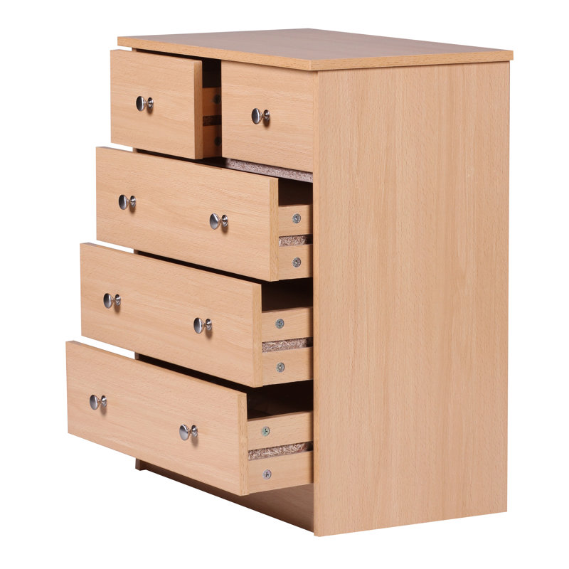 5 Drawer 60cm W Chest, Beech