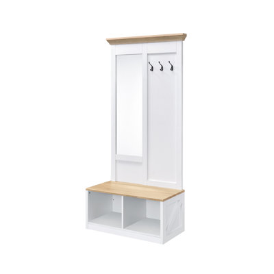 Melati Light Oak & White Finish Hall Tree