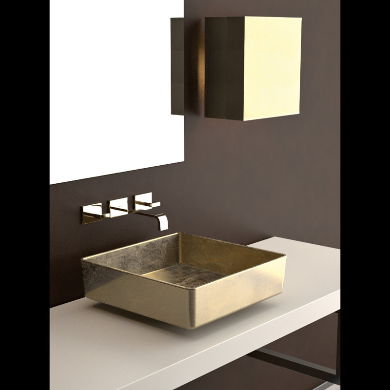 15.7'' L Bathroom Sink, Gold Leaf