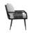 Andover All-Weather Outdoor 29" H Rope Chairs with Light Gray Cushions, Set of Two