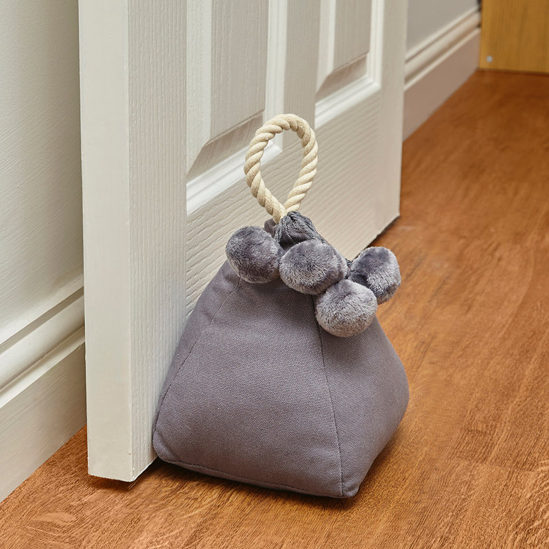 Choi Fabric Floor Door Stop, Grey