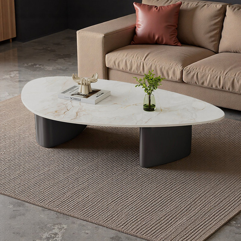 Table basse Modern Modern, Blanc, H 15,74 po x L 62,99 po x l 31,49 po